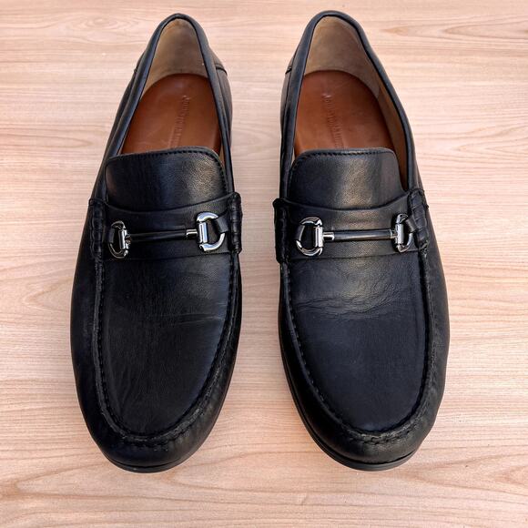 Johnston & Murphy Men's Black Baldwin Horse bit Sheepskin loafers, Size 11.5 - Picture 4 of 11